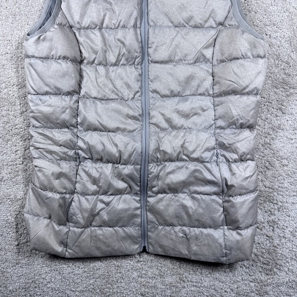 Eddie Bauer Vest Womens Small Gray Full Zip Sleeveless Down Puffer EB650 - Picture 3 of 8
